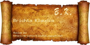 Brichta Klaudia névjegykártya